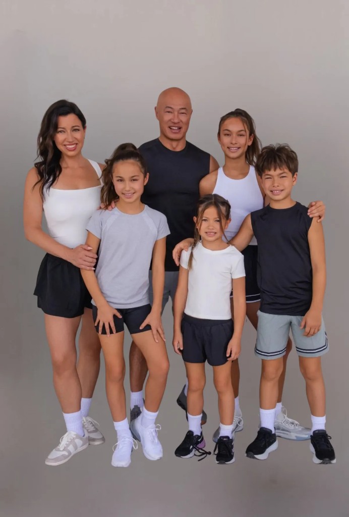 Coach Shick with his wife and four athlete children